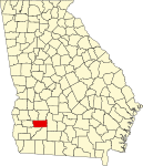 Map of Georgia highlighting Dougherty County